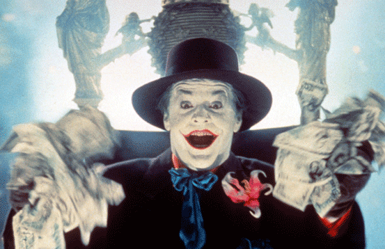 Die personifizierte Karikatur: Jack Nicholson als „Der Joker“ in „Batman“ von 1989. (Abdruck mit freundlicher Genehmigung des Museum of Modern Art, New York, Photo: Warner Bros./Photofest, © Warner Bros.)