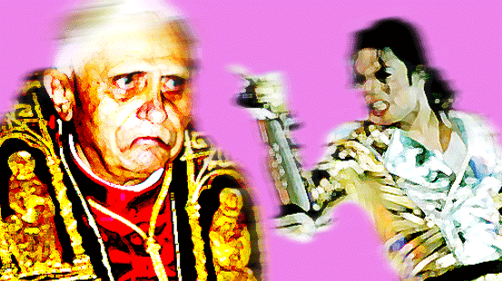 Michael Jackson und Papst Benedikt XVI. diskutieren ihre Gemeinsamkeiten aus.