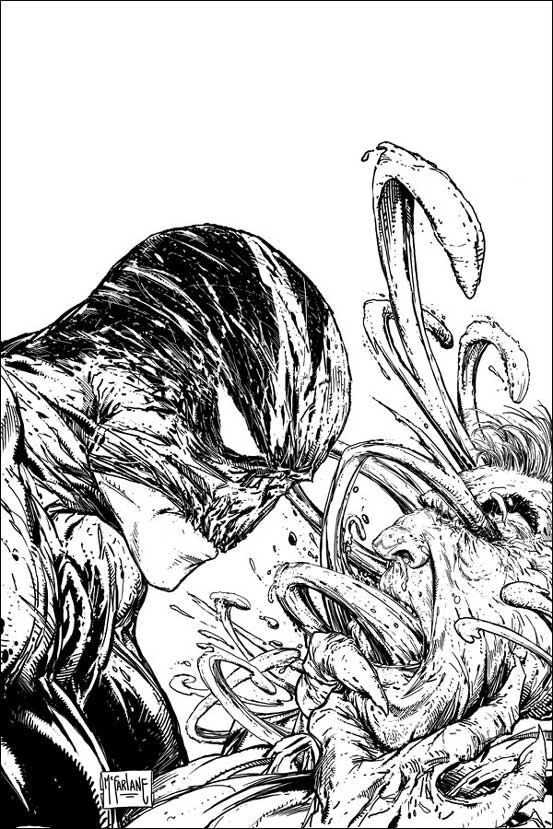 Splatterelemente prägen "Haunt", die Serie geht damit noch etwas weiter als "Spawn". Die Farben und die Umgebung wirken düster und bedrohlich und verstärken den Eindruck, der schon "Spawn" als Antihelden erfolgreich gemacht hat. (Copyright by Todd-McFarlane Productions Inc. und Panini-Verlag.)