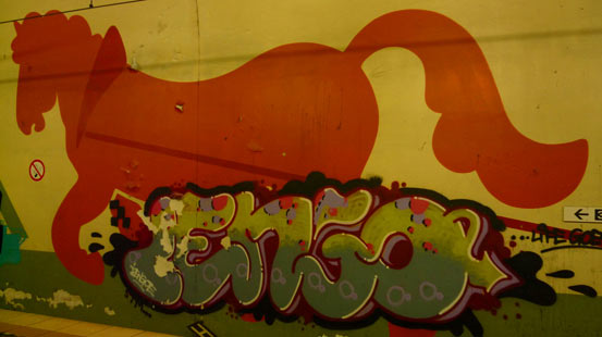 Pferdeillustration mit Graffiti